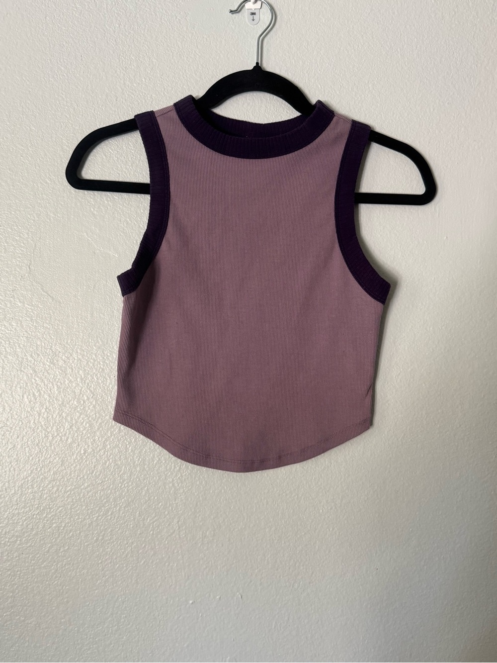 Wild Fable Cropped Purple Ribbed Tank Top Size Small